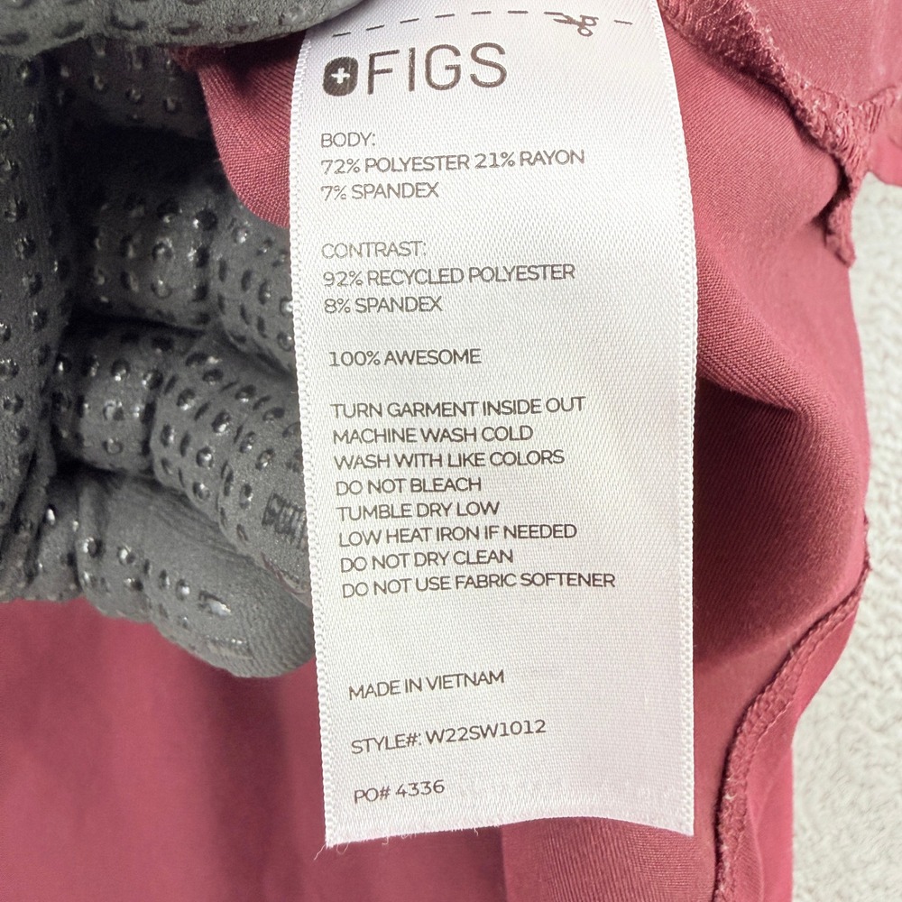 FIGS Maternity Technical Scrub Set Size XL / L Burgundy Jogger V-Neck Medical - Picture 13 of 16